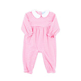 Hot Pink Stripe Ruffle Romper