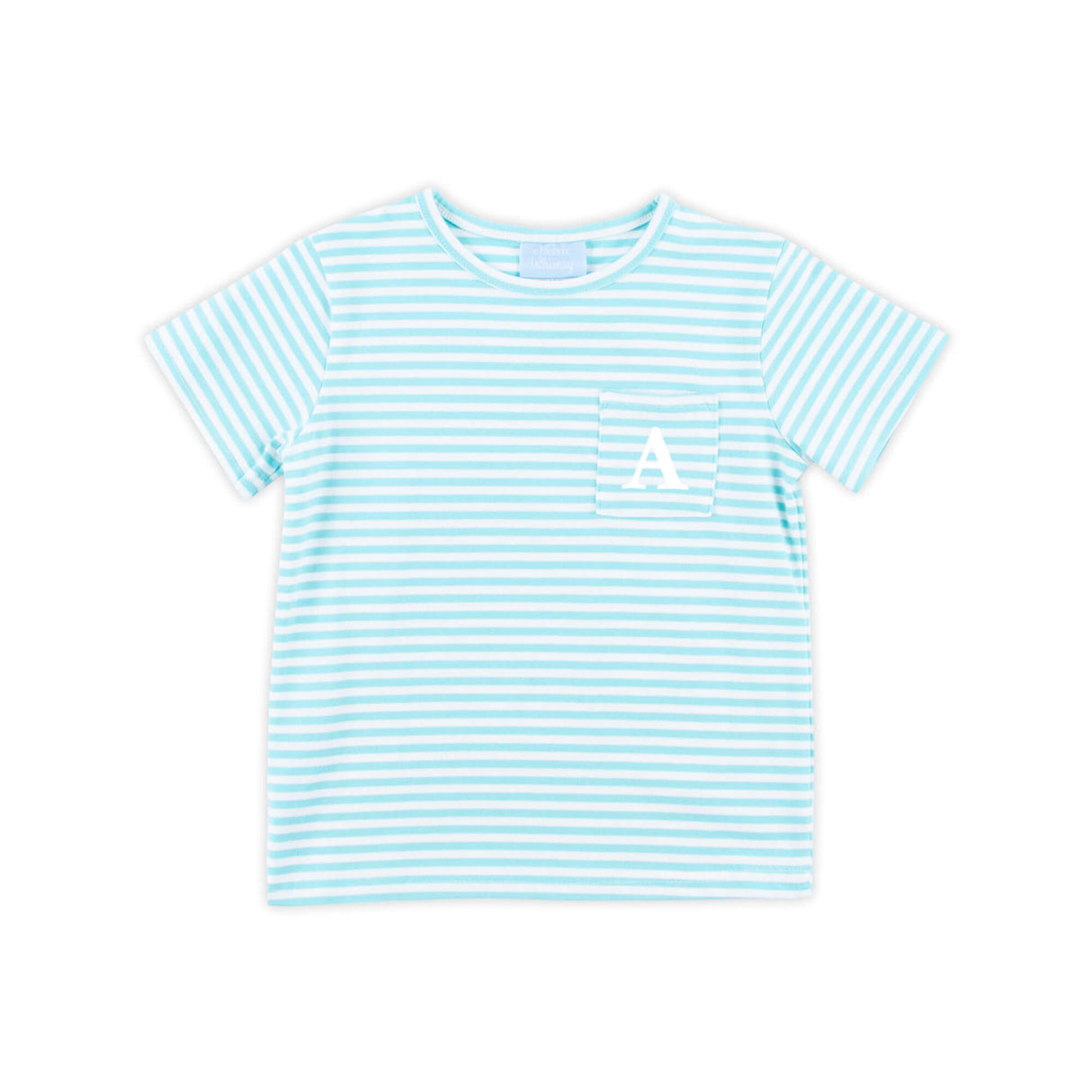 Turquoise Thick Stripe Short Sleeve Pocket Shirt