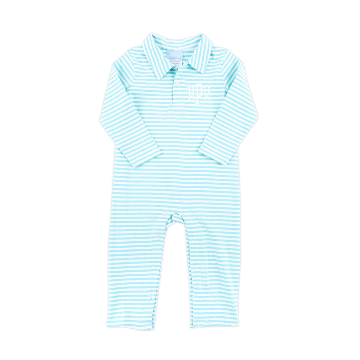 Turquoise Stripe Polo Romper