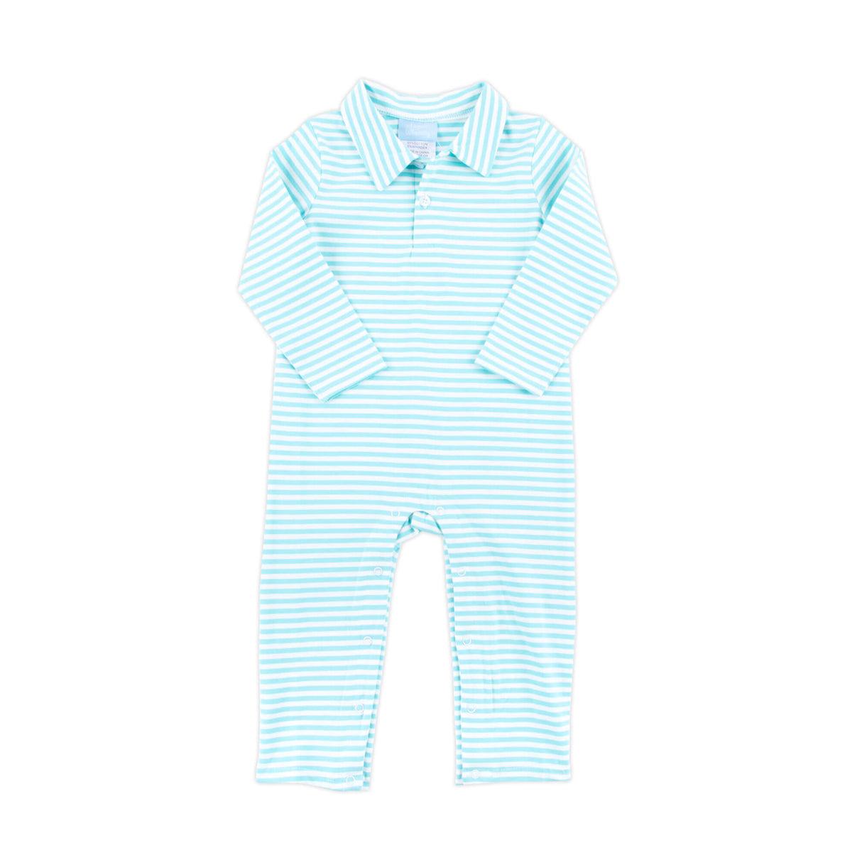 Turquoise Stripe Polo Romper