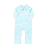 Turquoise Stripe Polo Romper