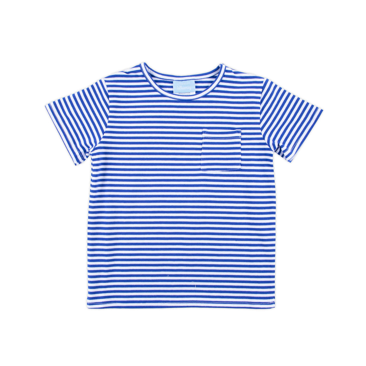 Royal Blue Stripe Short Sleeve Pocket Shirt