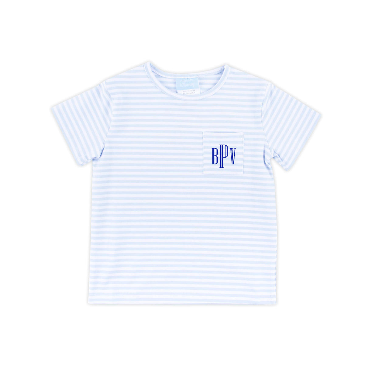 French Blue Stripe Short Sleeve Pocket Shirt