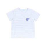 French Blue Stripe Short Sleeve Pocket Shirt