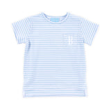French Blue Stripe Short Sleeve Pocket Shirt