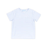 French Blue Stripe Short Sleeve Pocket Shirt
