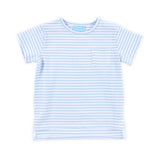 French Blue Stripe Short Sleeve Pocket Shirt