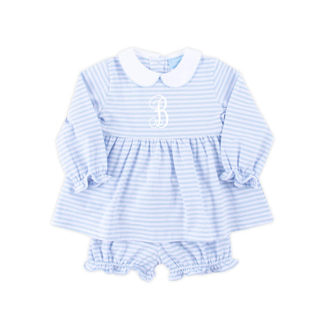 French Blue Stripe Riley Bloomer Set
