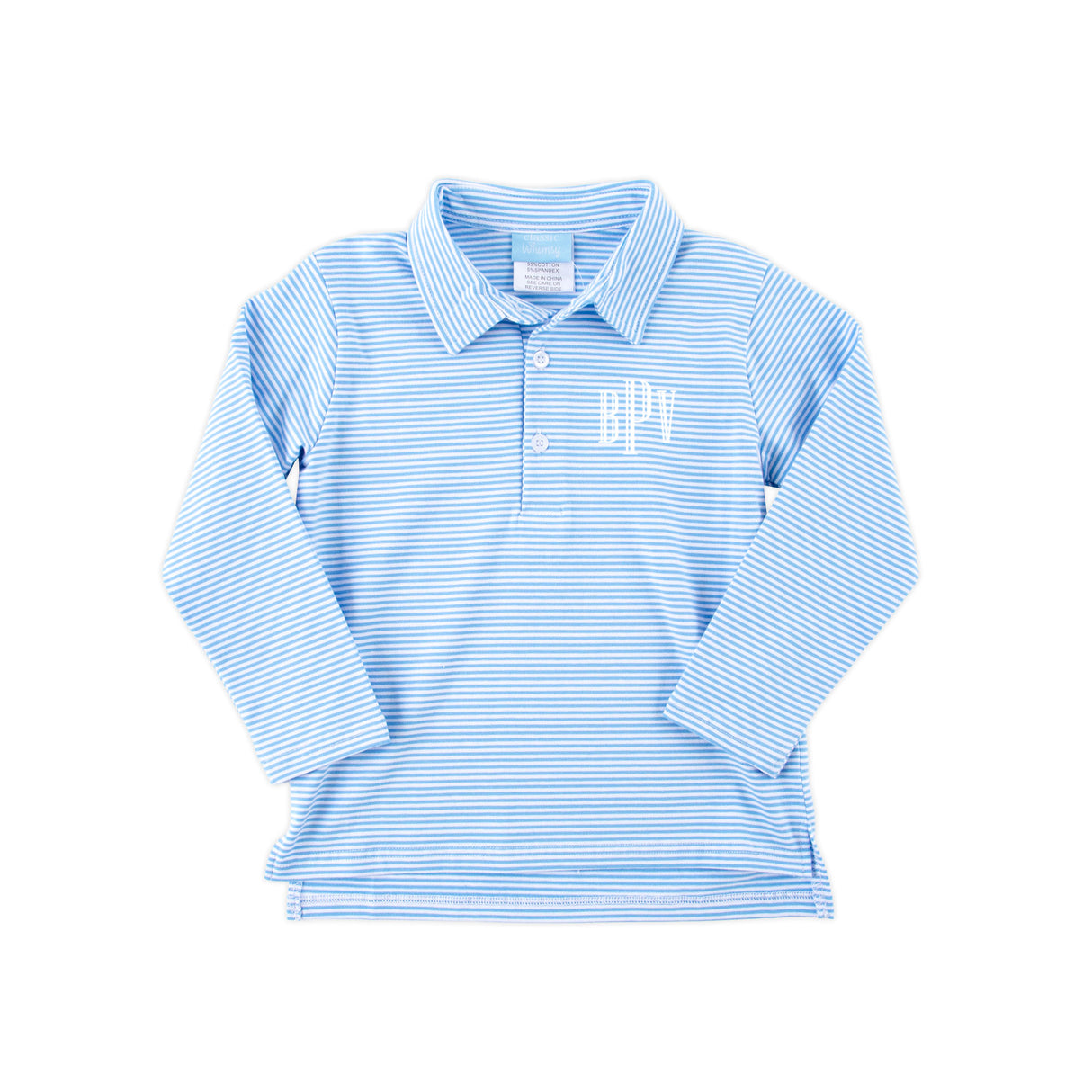 French Blue Long Sleeve Polo