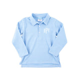 French Blue Long Sleeve Polo