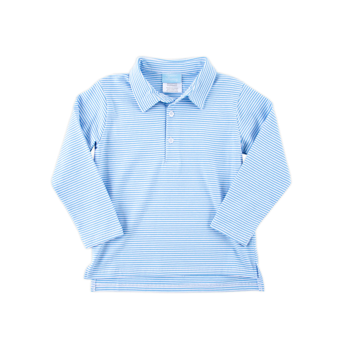 French Blue Long Sleeve Polo