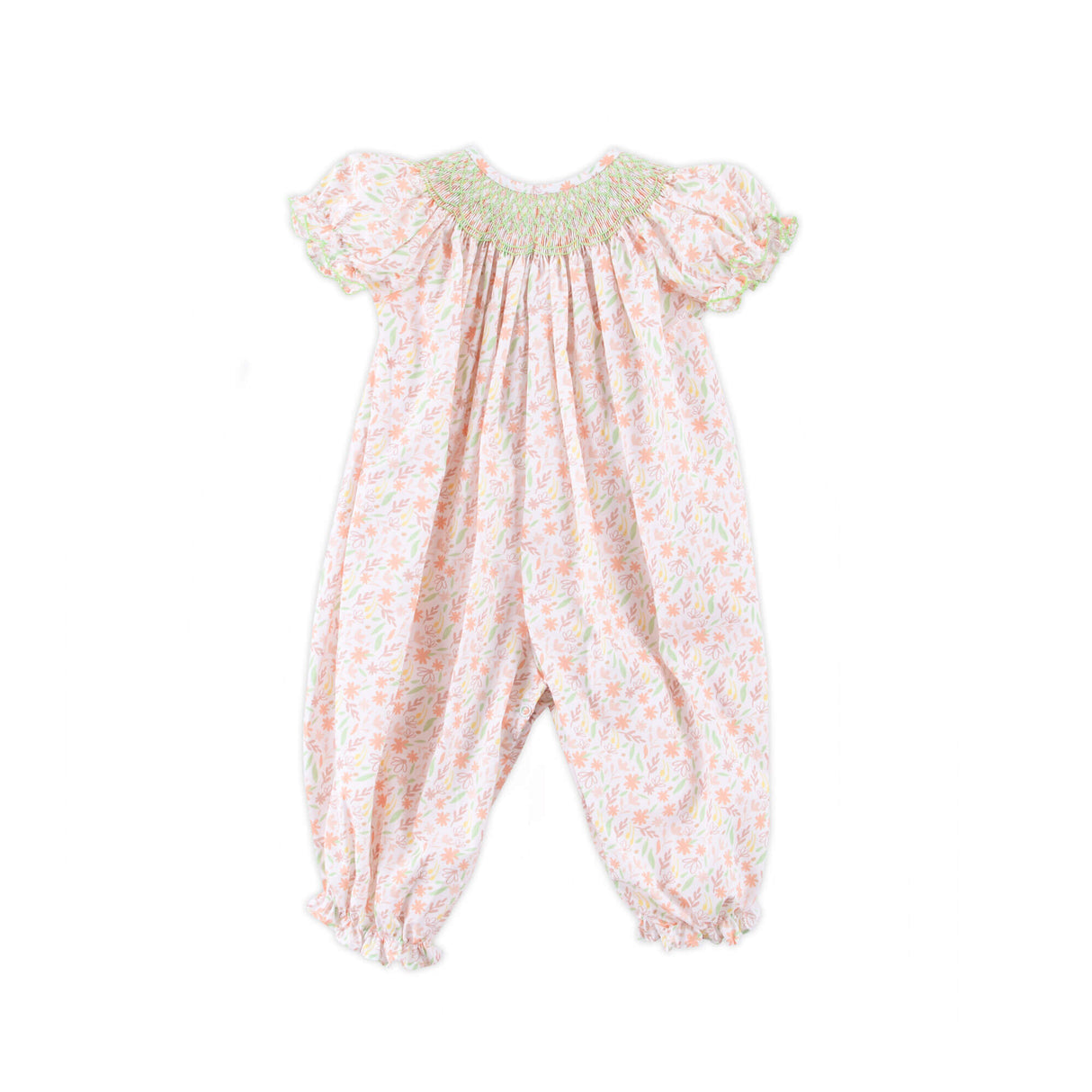 Fall Leaf Floral Smocked Long Bubble