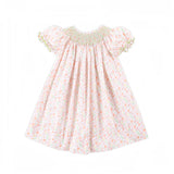 Fall Leaf Floral Smocked Bishop Dress