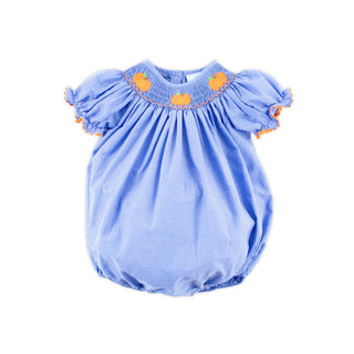 PUMPKIN SMOCKED ROYAL WINDOWPANE BUBBLE
