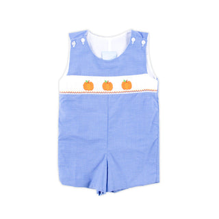 PUMPKIN SMOCKED ROYAL WINDOWPANE JON JON