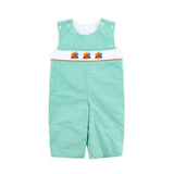 Fall Turkey Smocked Green Windowpane Longall