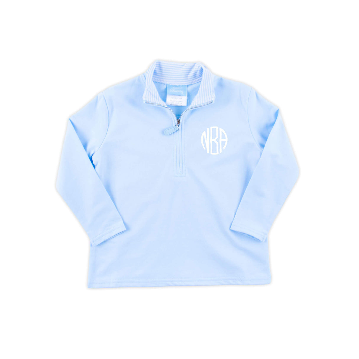 Light Blue French Terry Half Zip Pullover