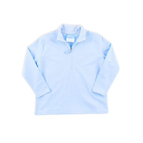 Light Blue French Terry Half Zip Pullover