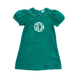 Green Corduroy Collared Sally Dress