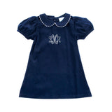 Navy Corduroy Collared Sally Dress