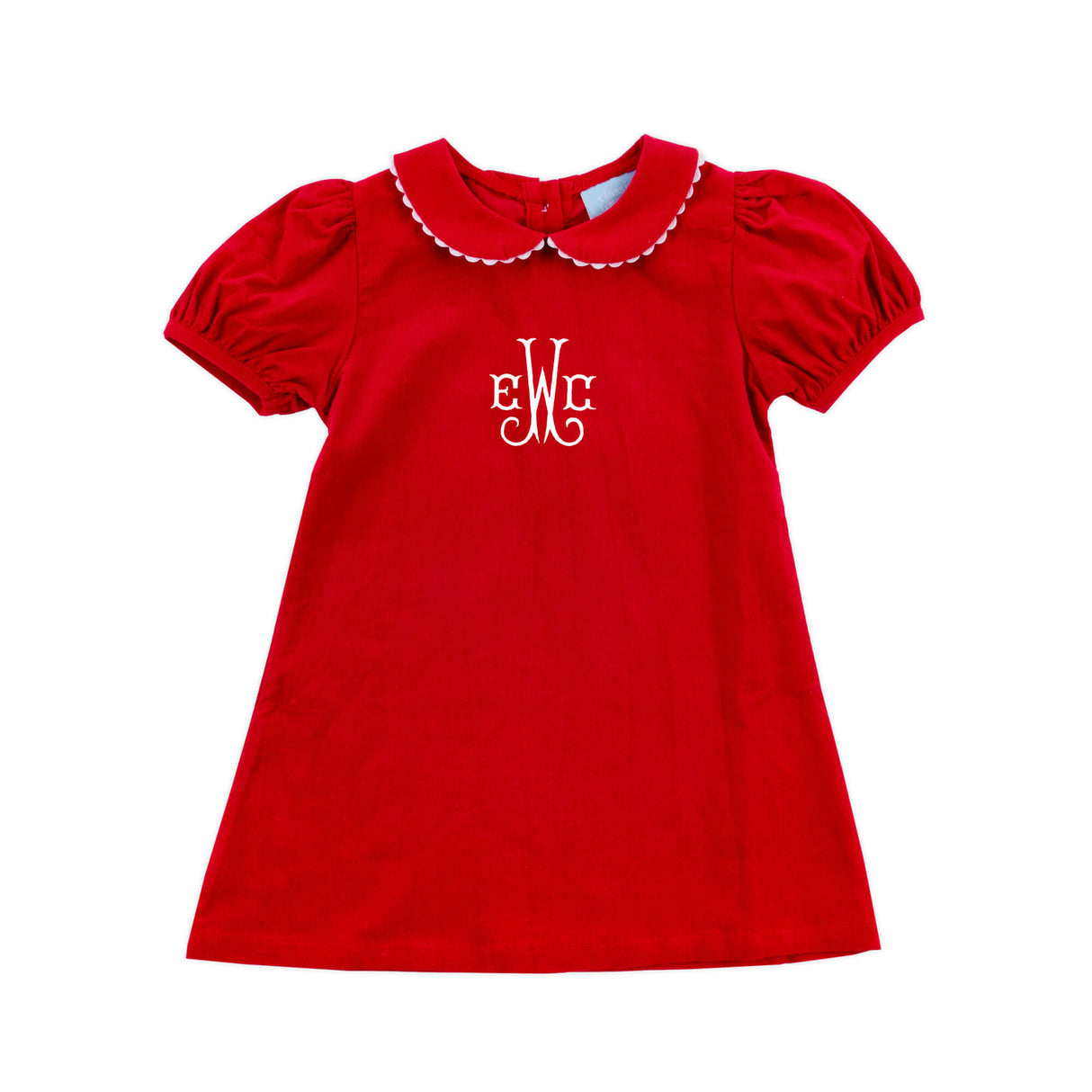 Red Corduroy Collared Sally Dress