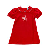 Red Corduroy Collared Sally Dress