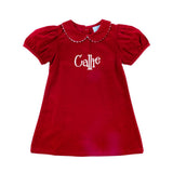 Red Corduroy Collared Sally Dress