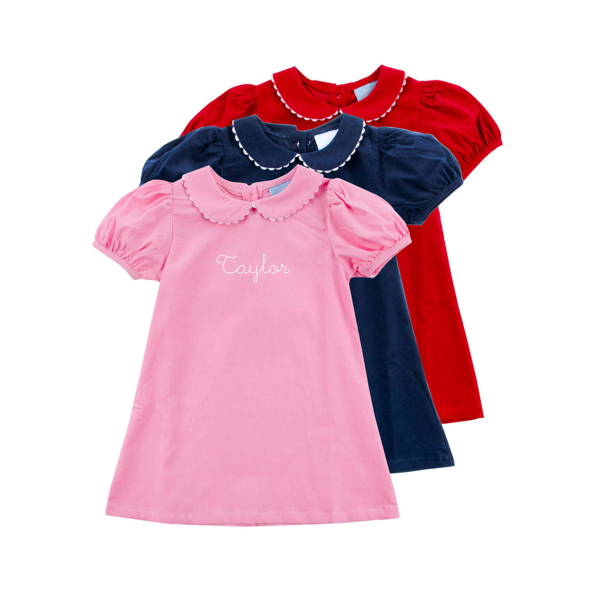 Red Corduroy Collared Sally Dress