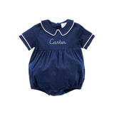 Navy Corduroy Collared Bubble