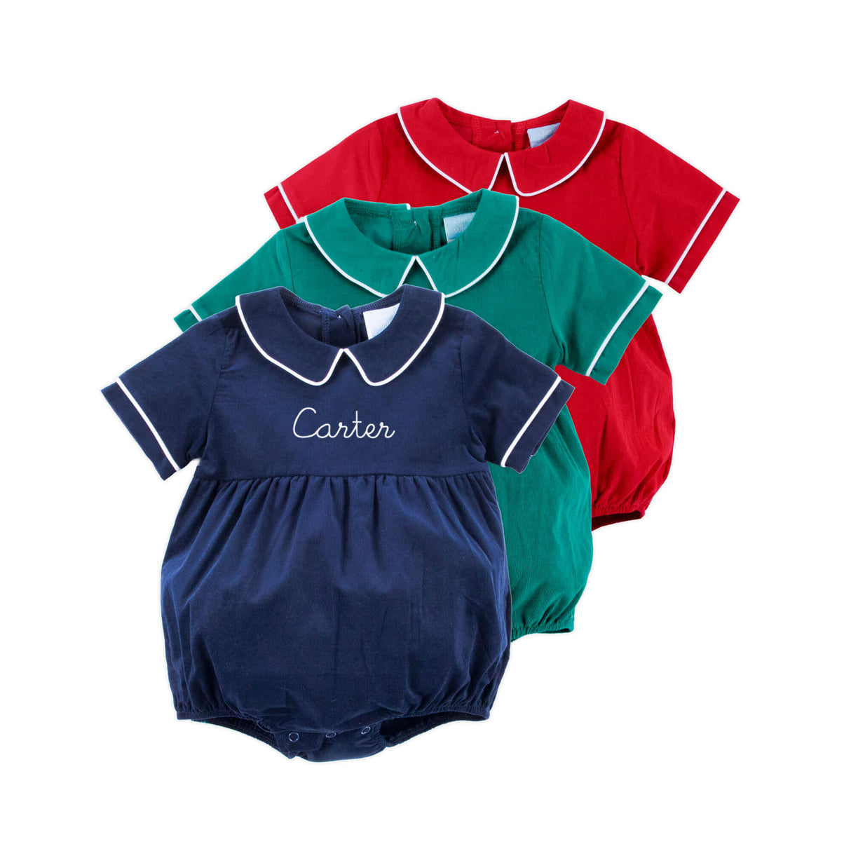 Navy Corduroy Collared Bubble