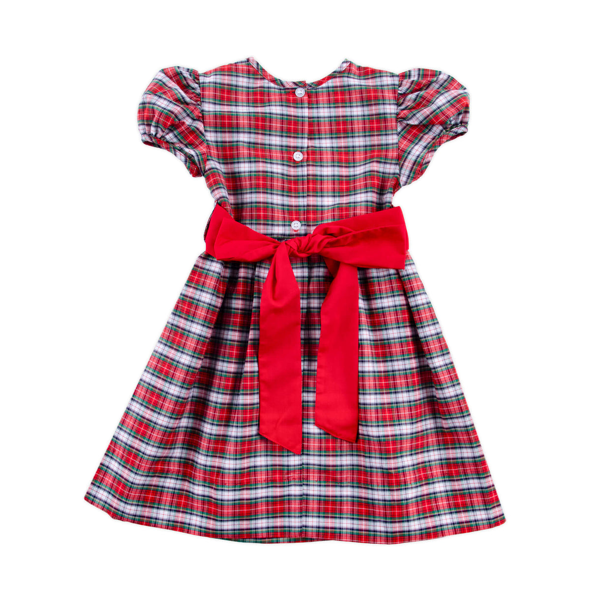 Seattle Red Plaid Sash Dress