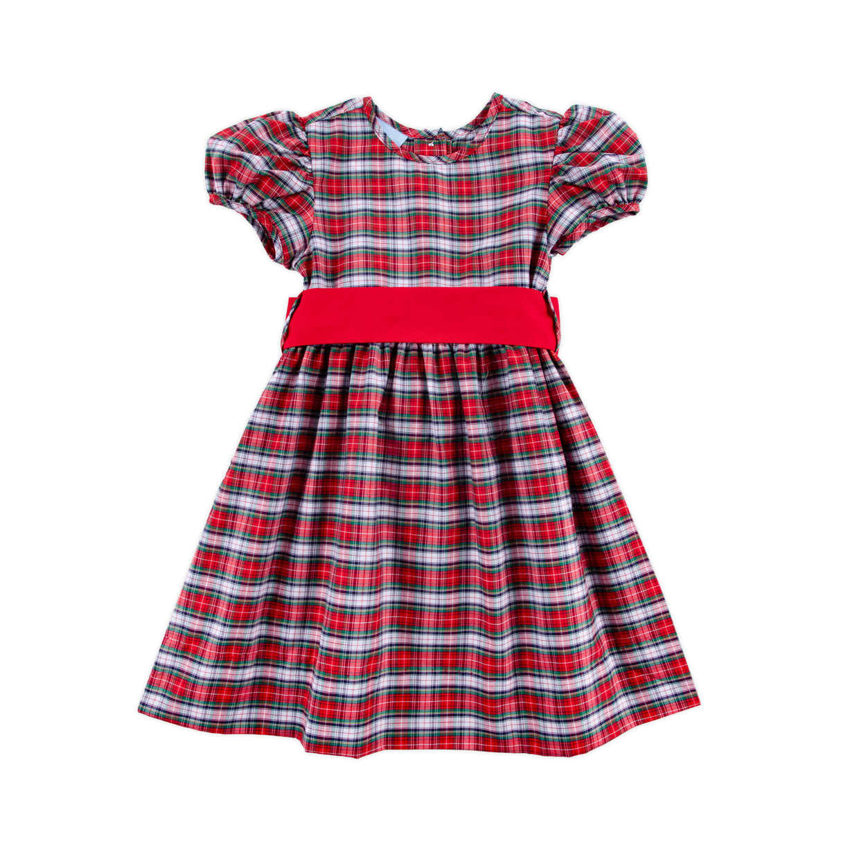 Seattle Red Plaid Sash Dress