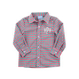 Christmas Card Gingham Button Down Shirt