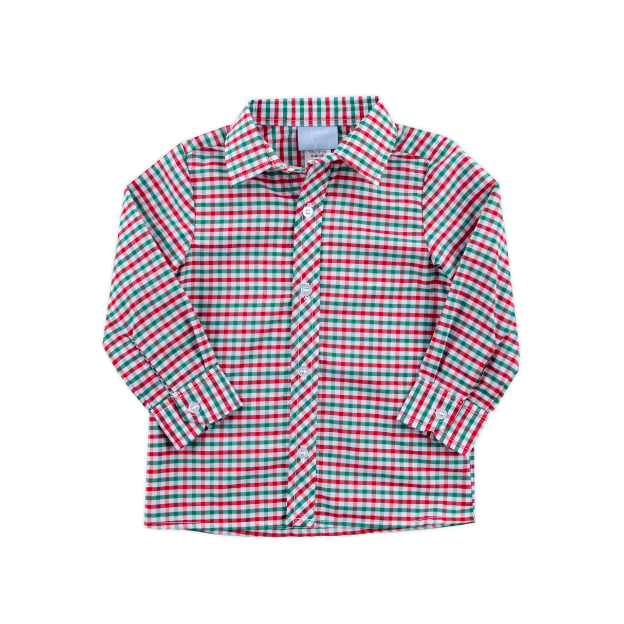 Christmas Card Gingham Button Down Shirt