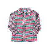 Christmas Card Gingham Button Down Shirt