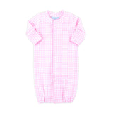 Pink Gingham Layette Gown