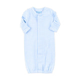 Light Blue Gingham Layette Gown