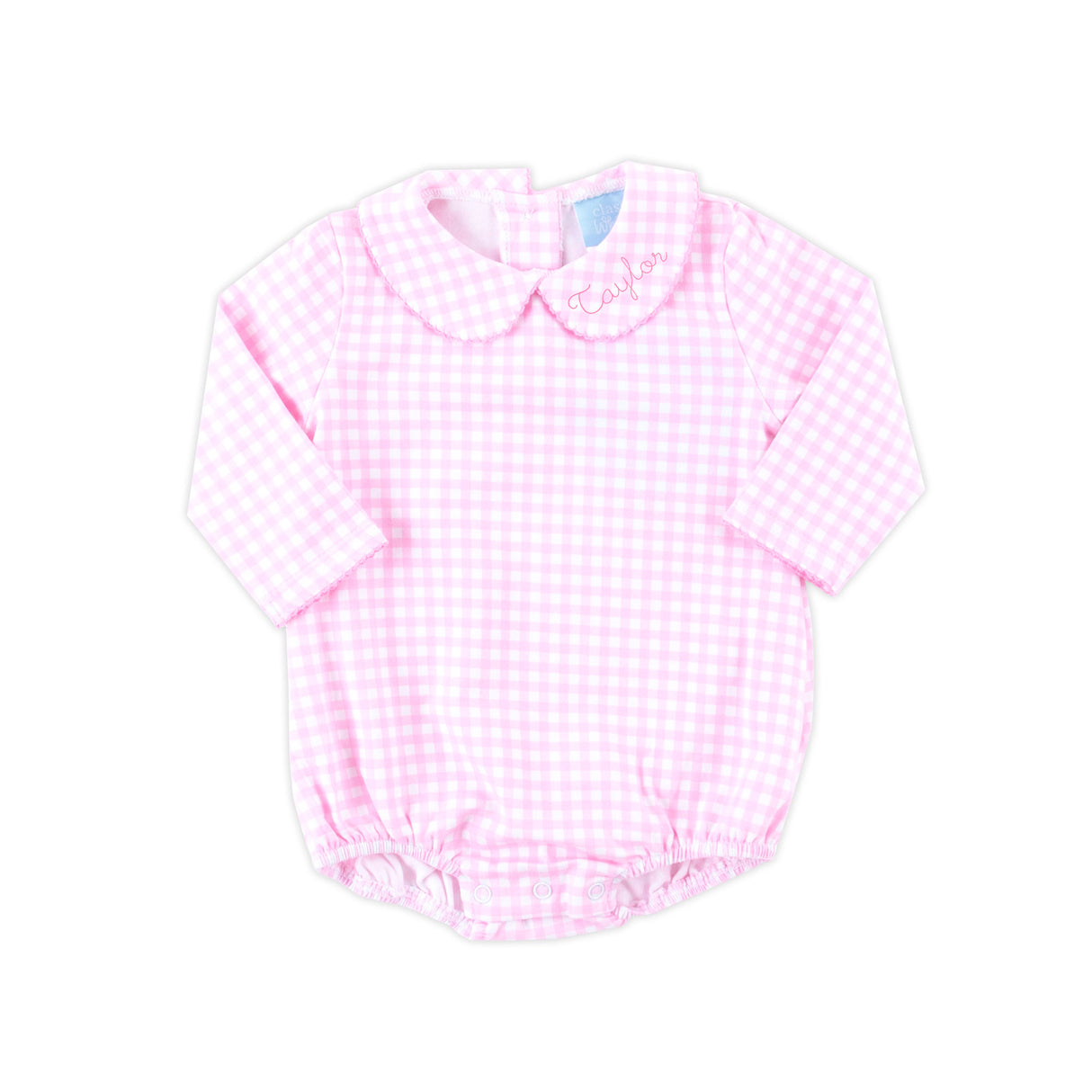 Pink Gingham Long Sleeve Bodysuit
