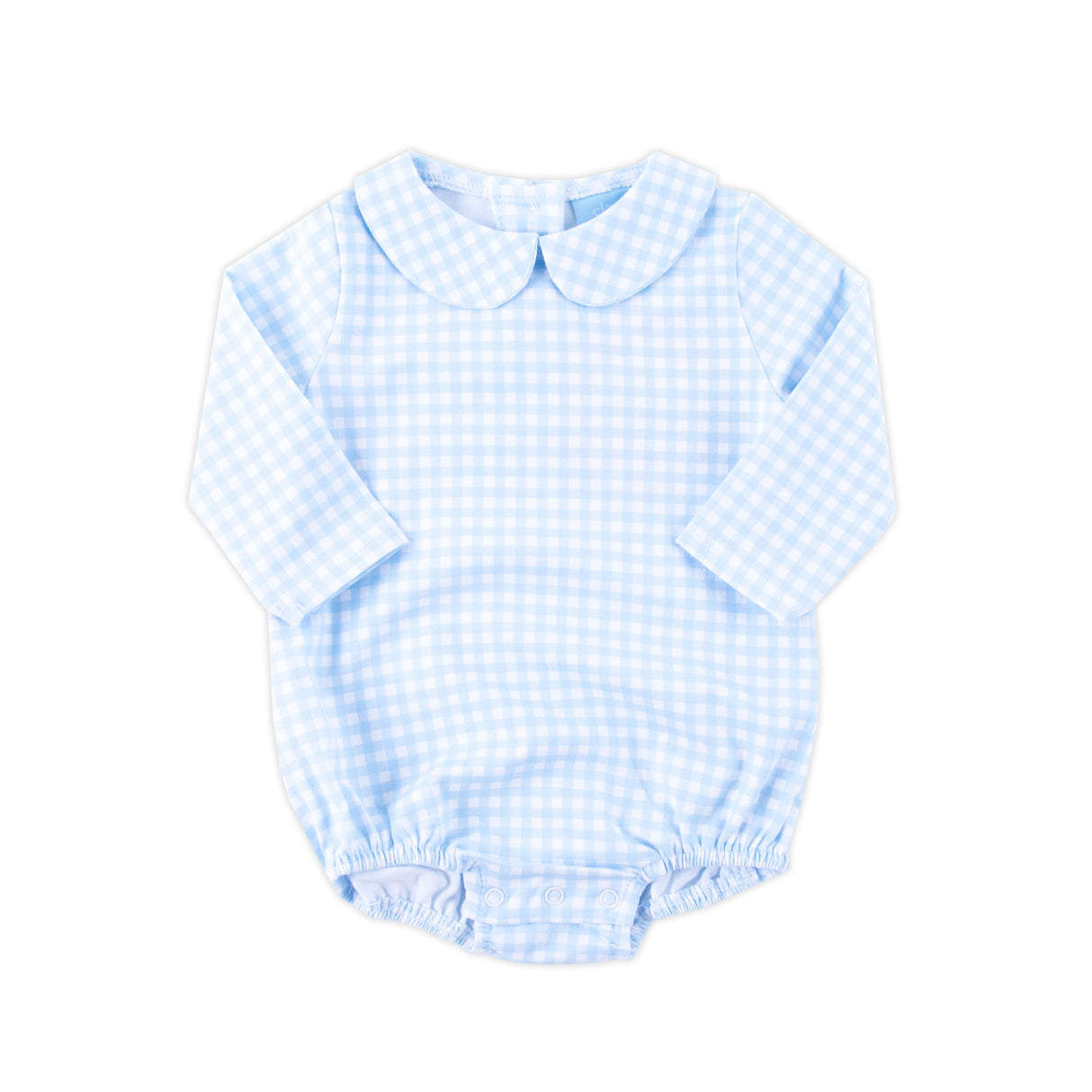 Light Blue Gingham Long Sleeve Bodysuit