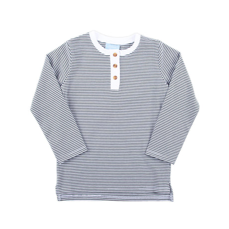 Stripe Long Sleeve Henley Shirt