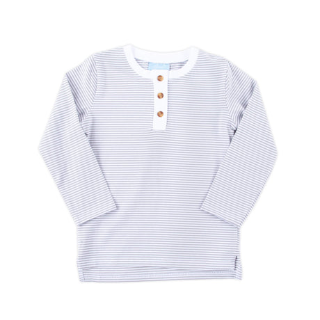 Stripe Long Sleeve Henley Shirt