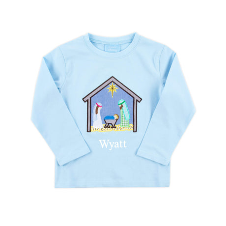 Nativity Light Blue Long Sleeve Shirt