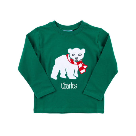 Polar Bear Hunter Green Long Sleeve Shirt