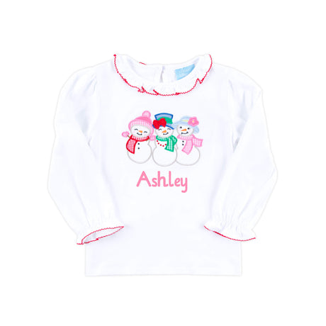 Snowman White Long Sleeve Top