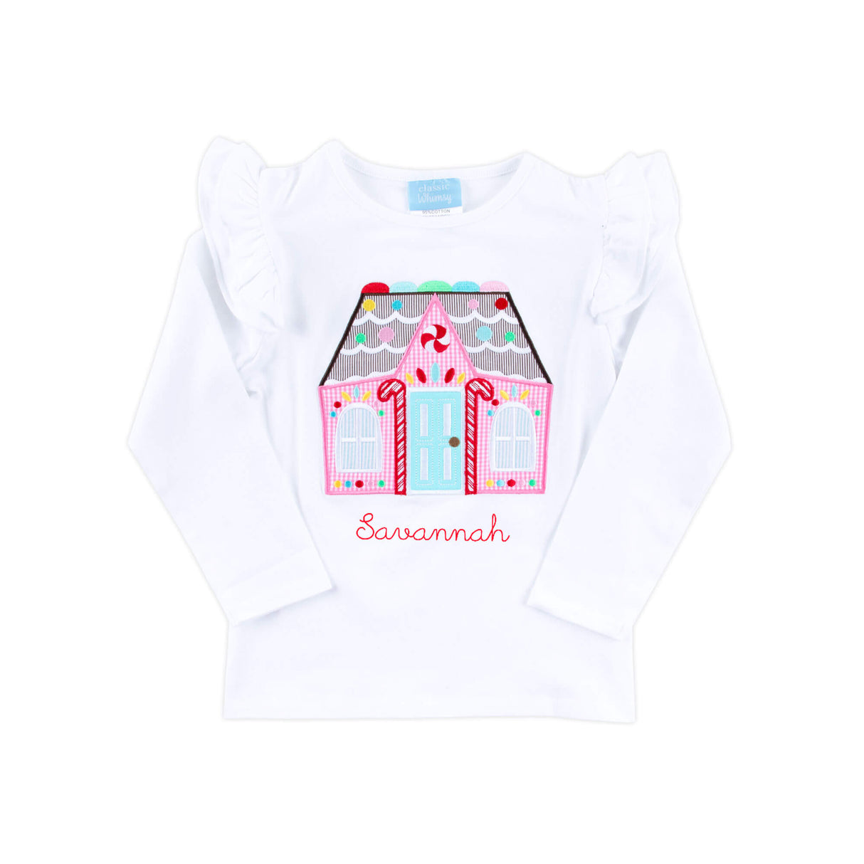 Gingerbread House White Long Sleeve Top