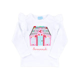 Gingerbread House White Long Sleeve Top