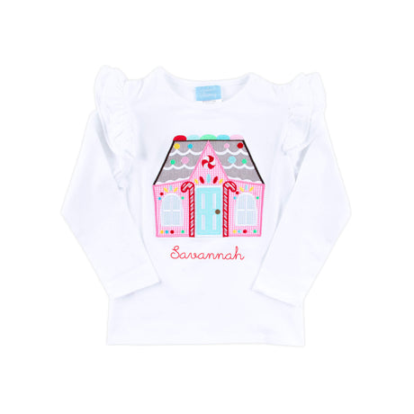 Gingerbread House White Long Sleeve Top