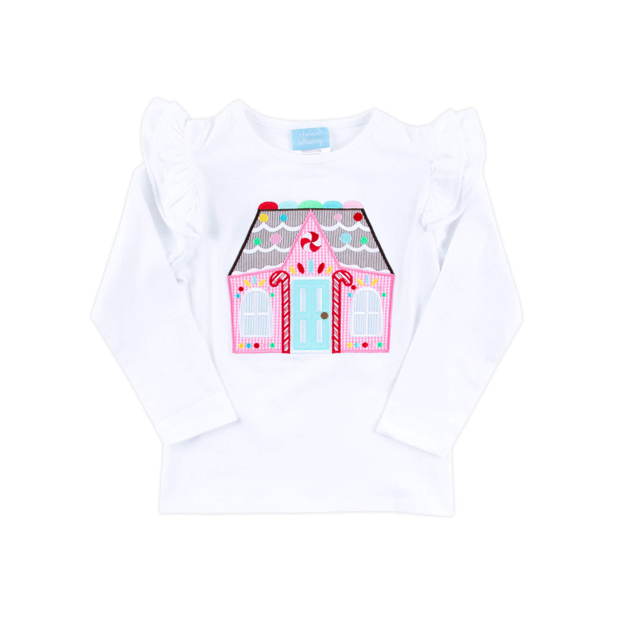 Gingerbread House White Long Sleeve Top