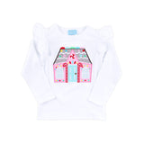 Gingerbread House White Long Sleeve Top