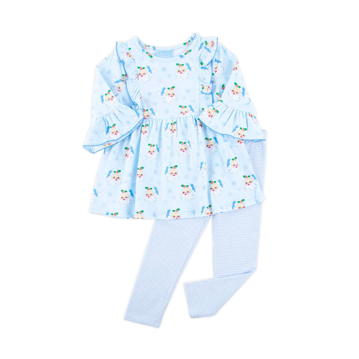 Vintage Santa Blue Olivia Legging Set
